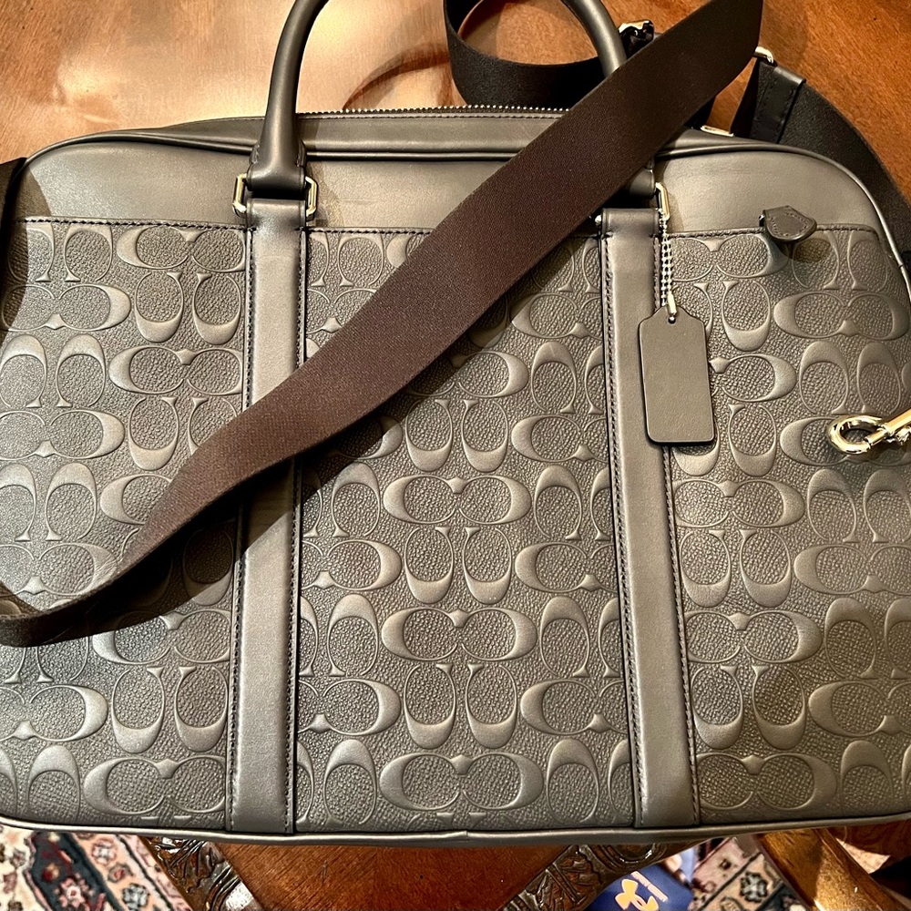 Brand new leather Coach messenger bag, laptop bag, or briefcase